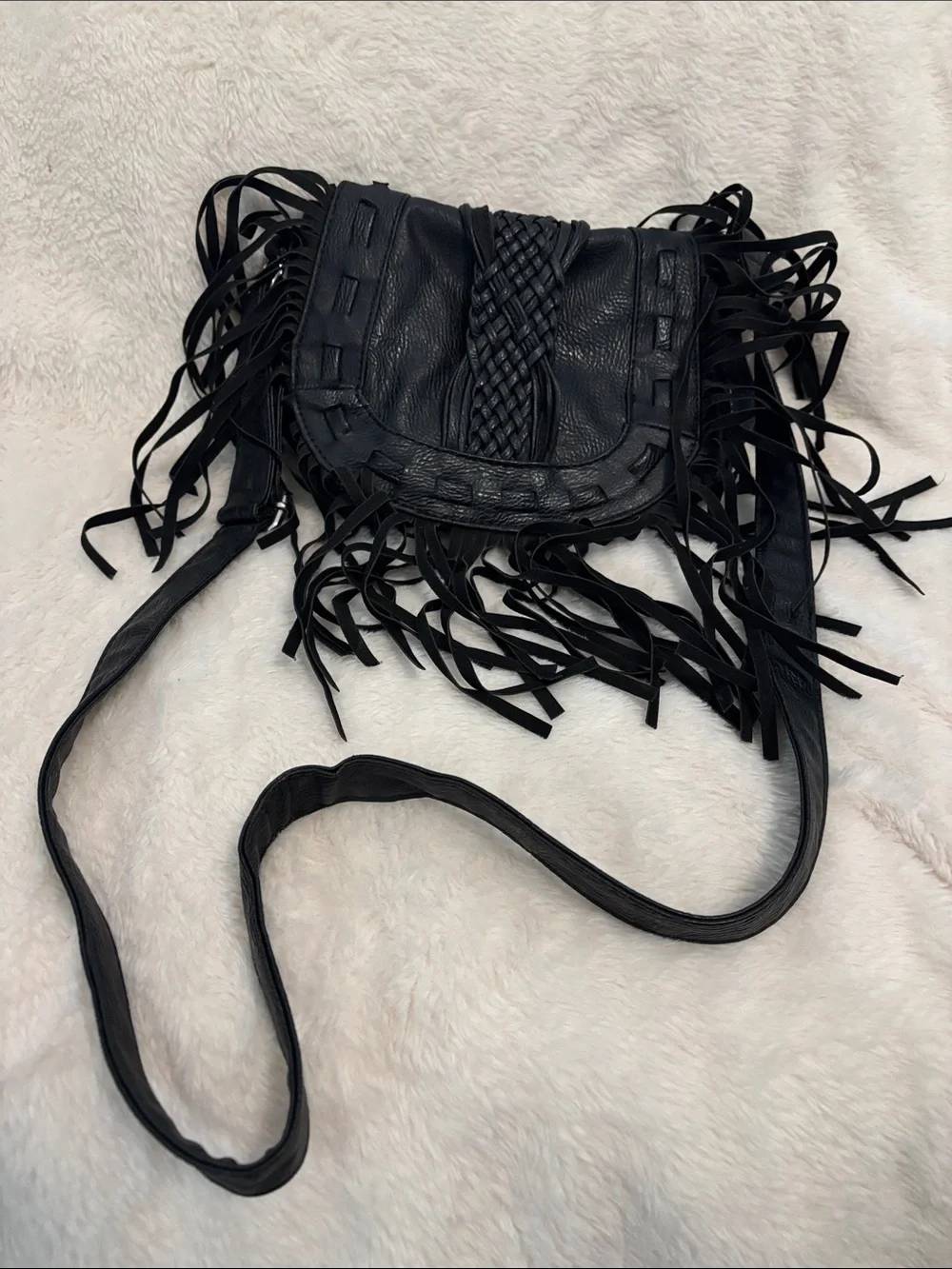 Black Fringe Crossbody Bag